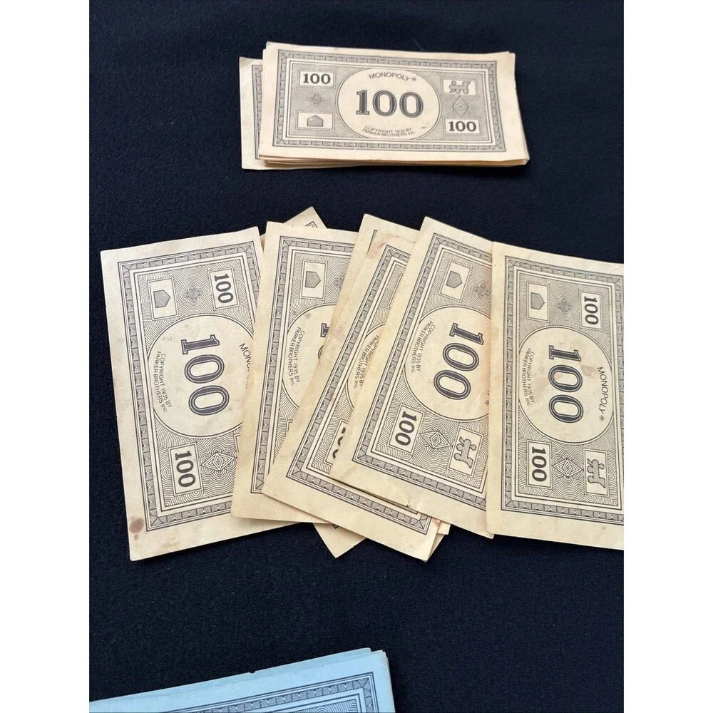 1973 Monopoly Board Game Replacement Paper Money Cash Dollars Bills Currency